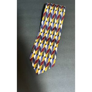 Vintage Repp Ltd. Tie – Bold Multicolor Pattern – 100% Silk Classic Necktie